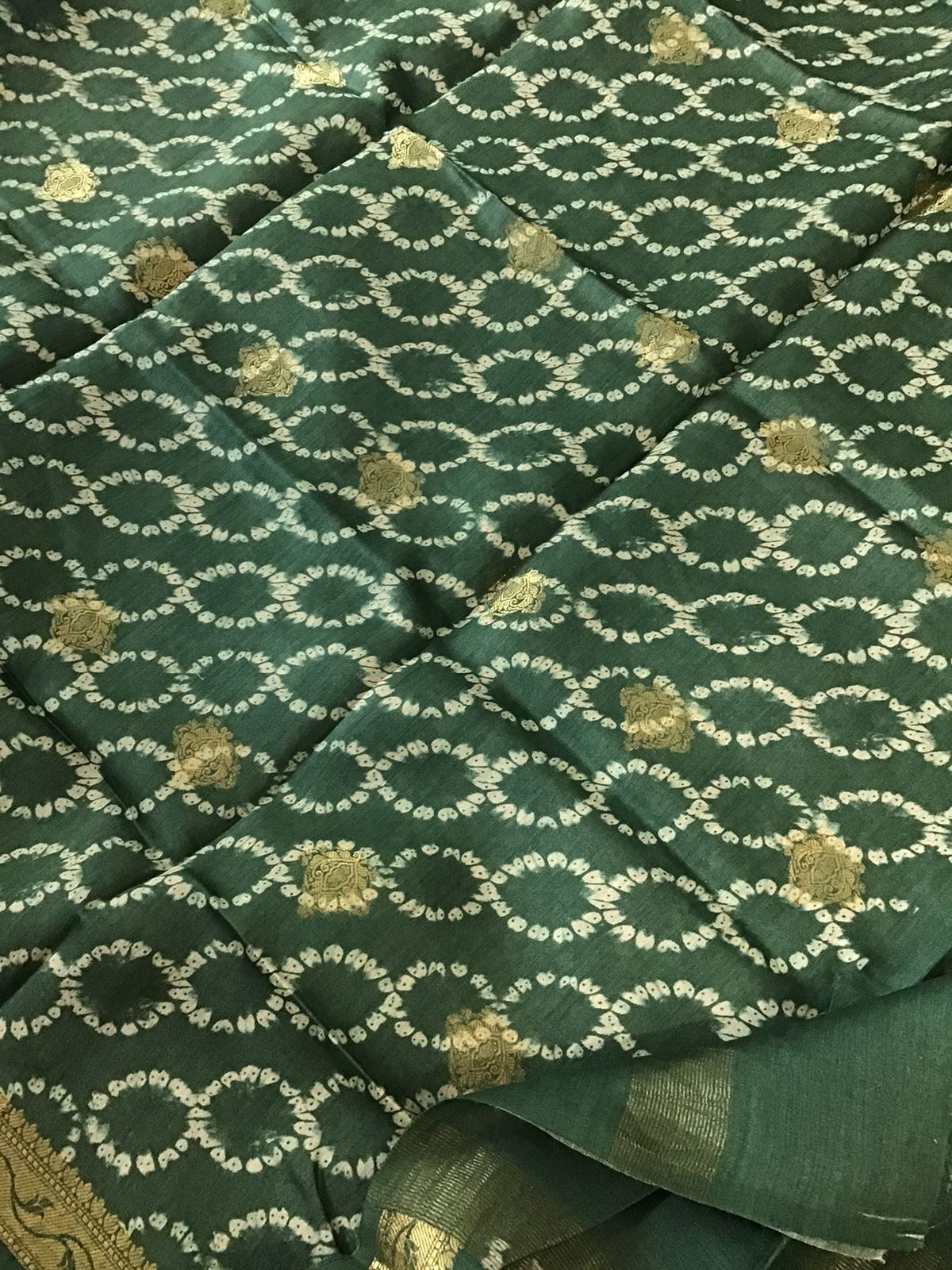 Pure Munga Silk Printed Suit - Green
