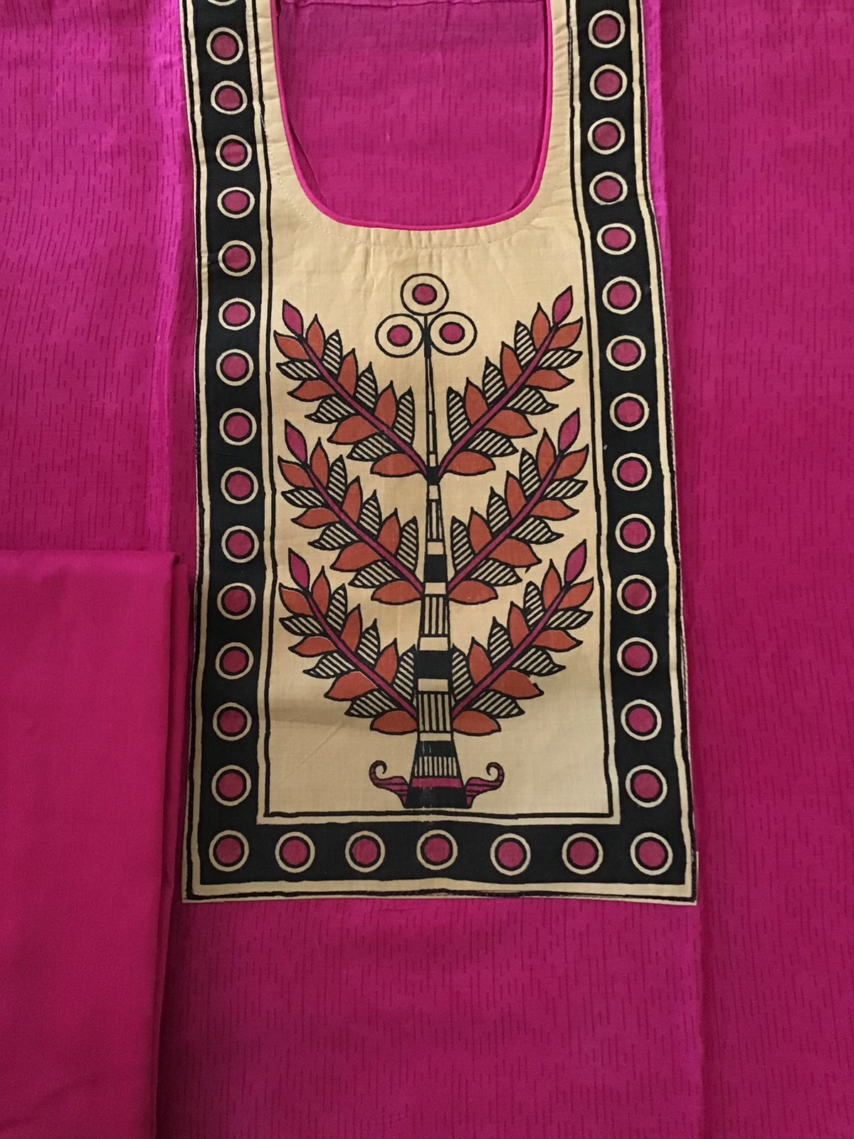 Soft Silk Printed Suit - Magenta