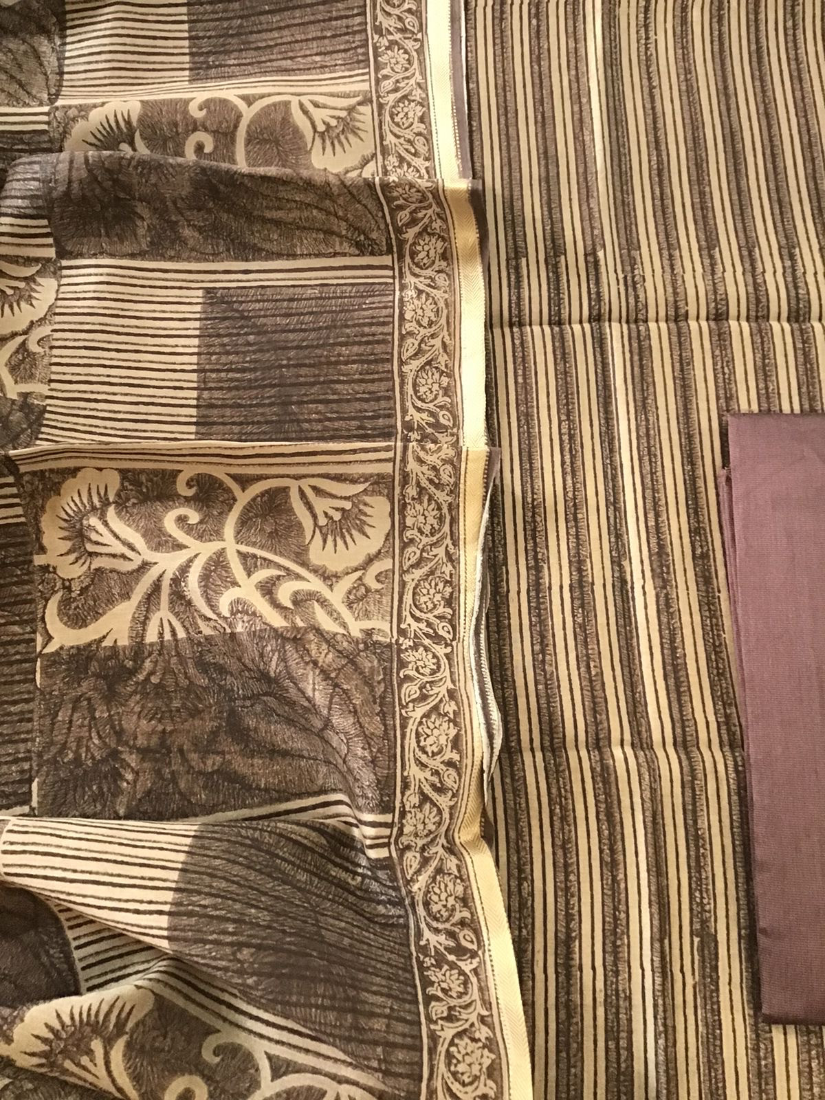 Pure Maheshwari Printed Suit - Brown