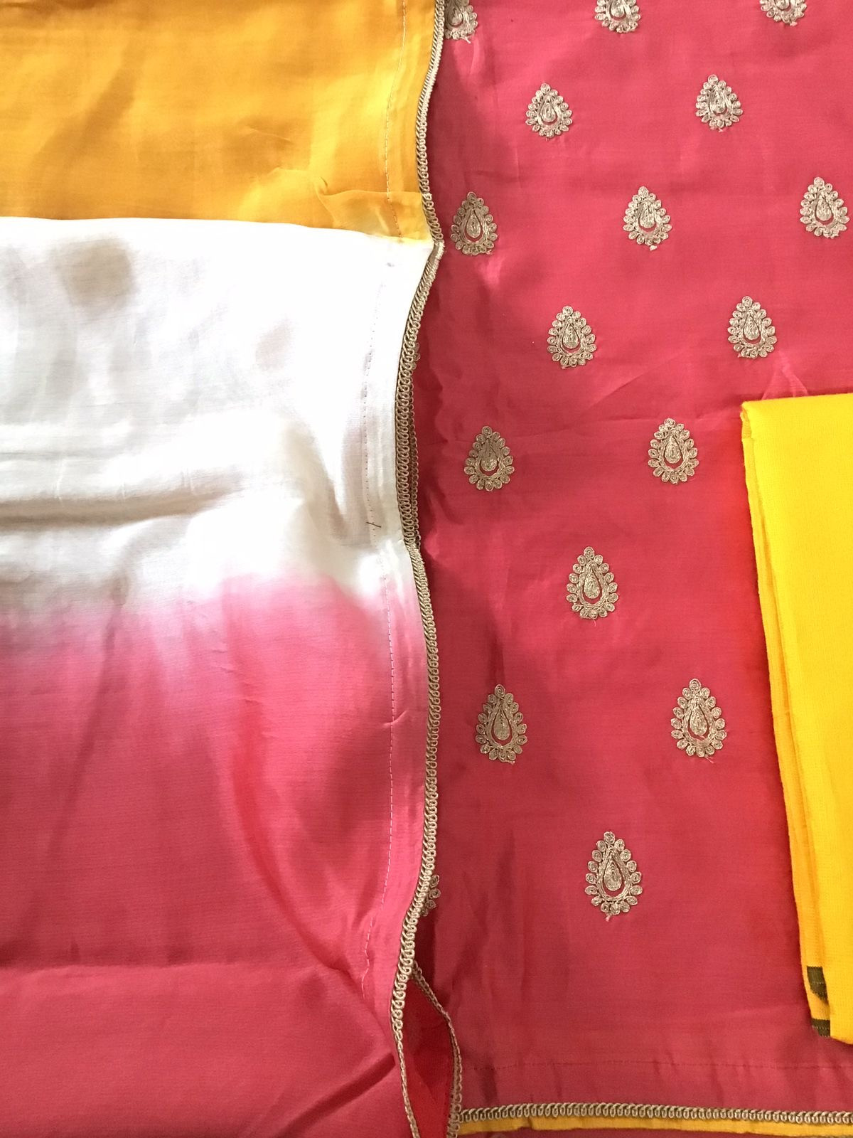 Pure Chanderi Embroidered Suit - Pink