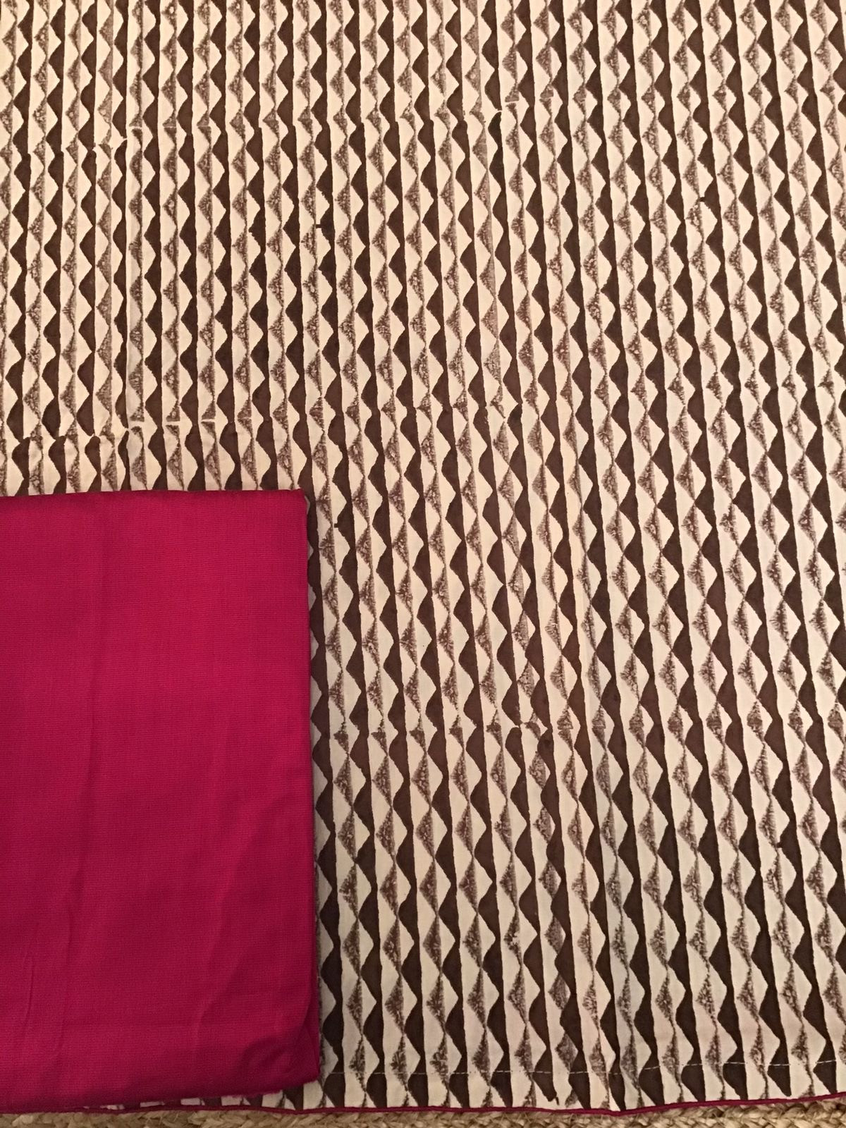 Pure Cotton Printed Suit - Brown