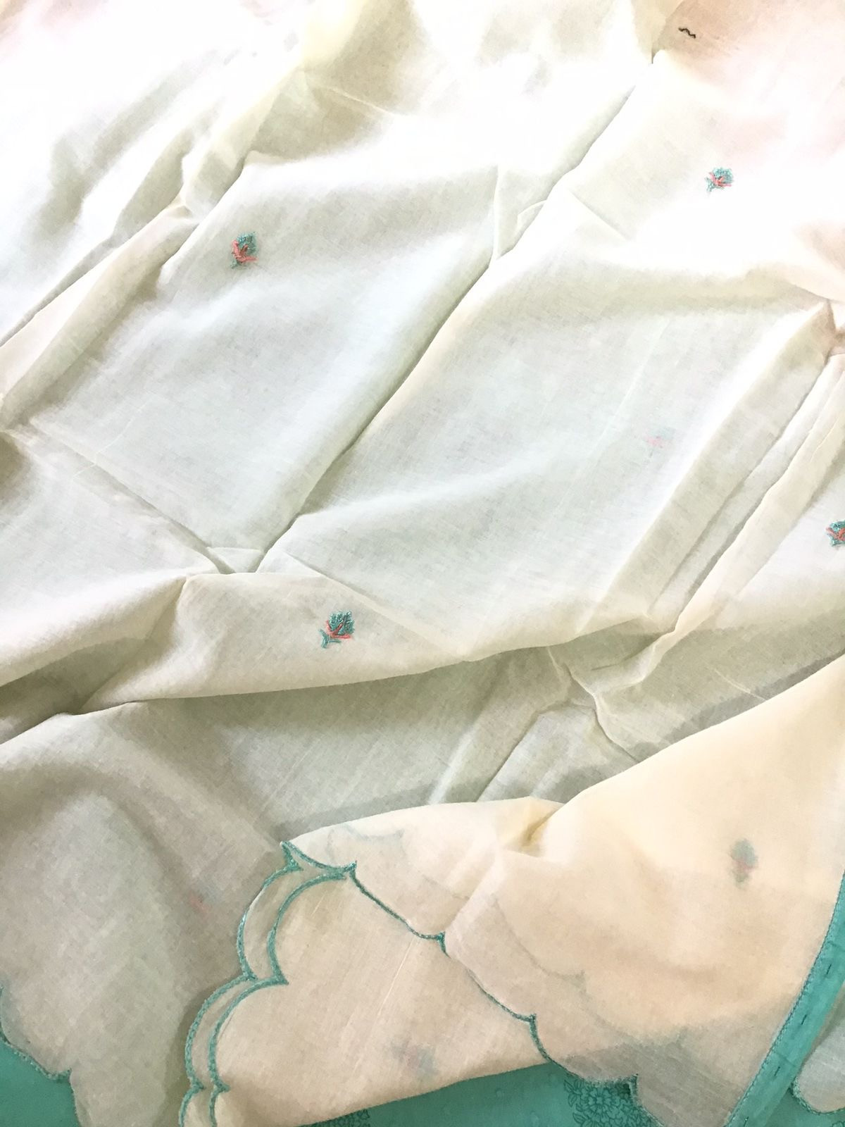 Pure Cotton Printed Suit - Green