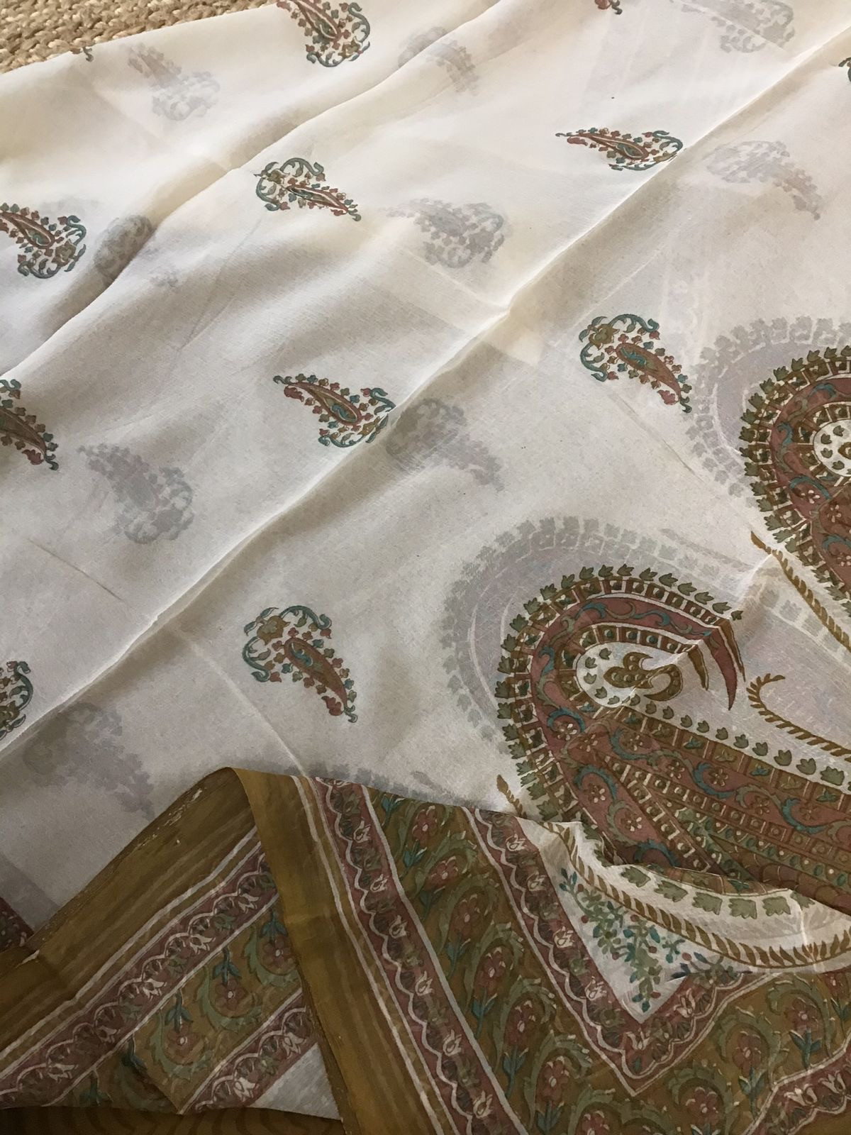 Pure Cotton Printed Suit - Mustard Yellow