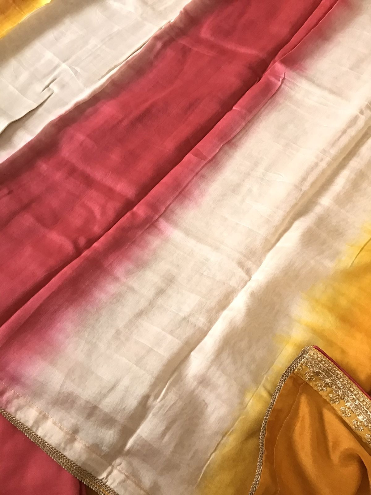 Pure Chanderi Embroidered Suit - Yellow