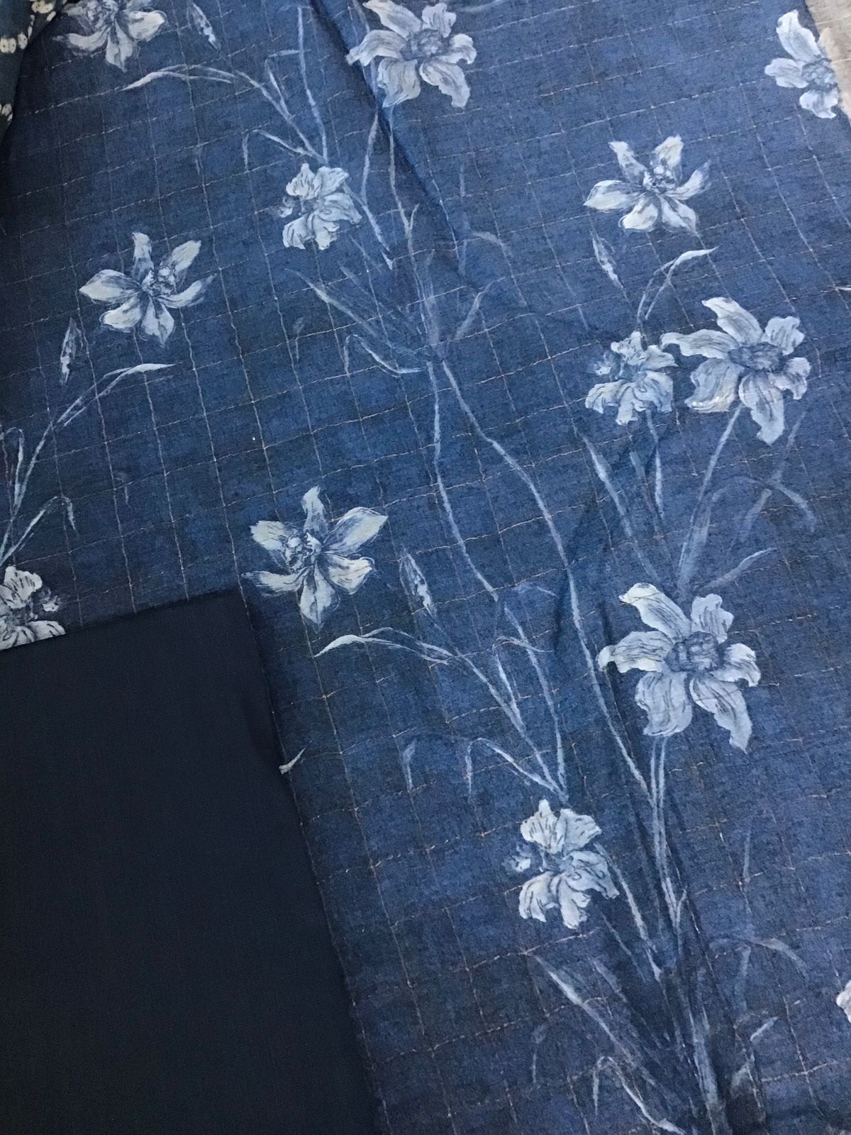 Pure Munga Silk Printed Suit - Blue