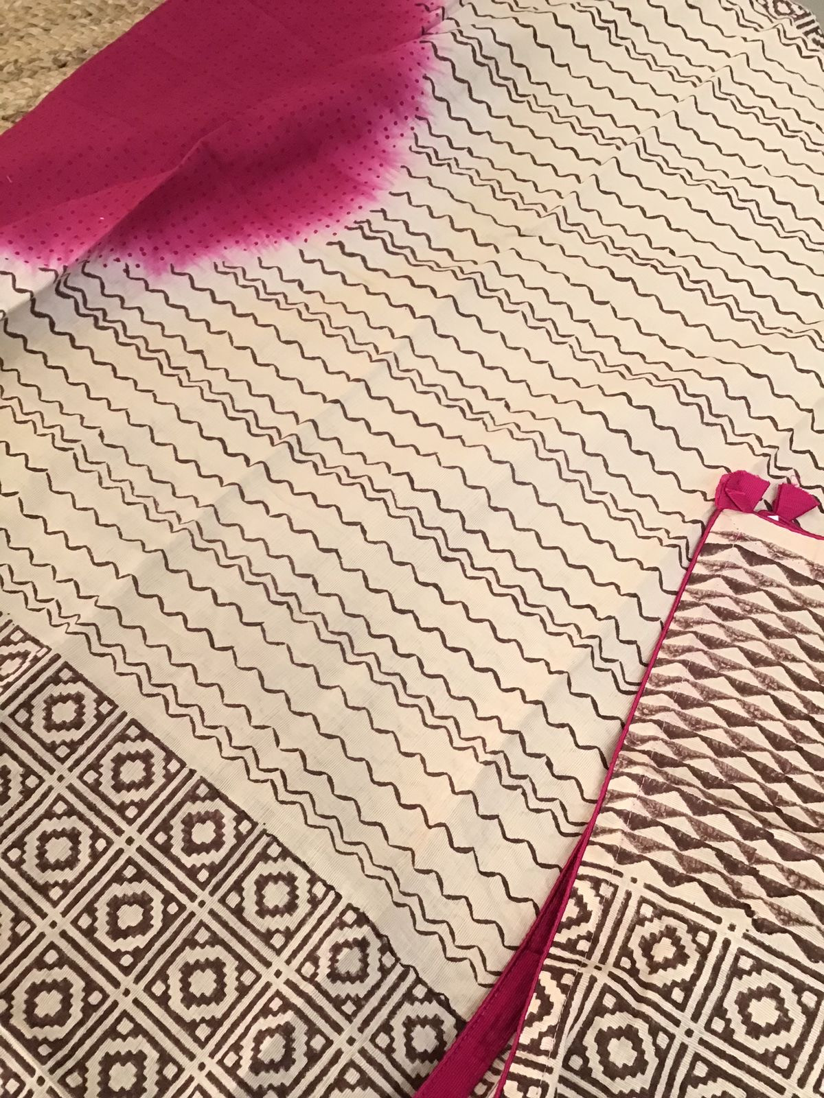 Pure Cotton Printed Suit - Brown