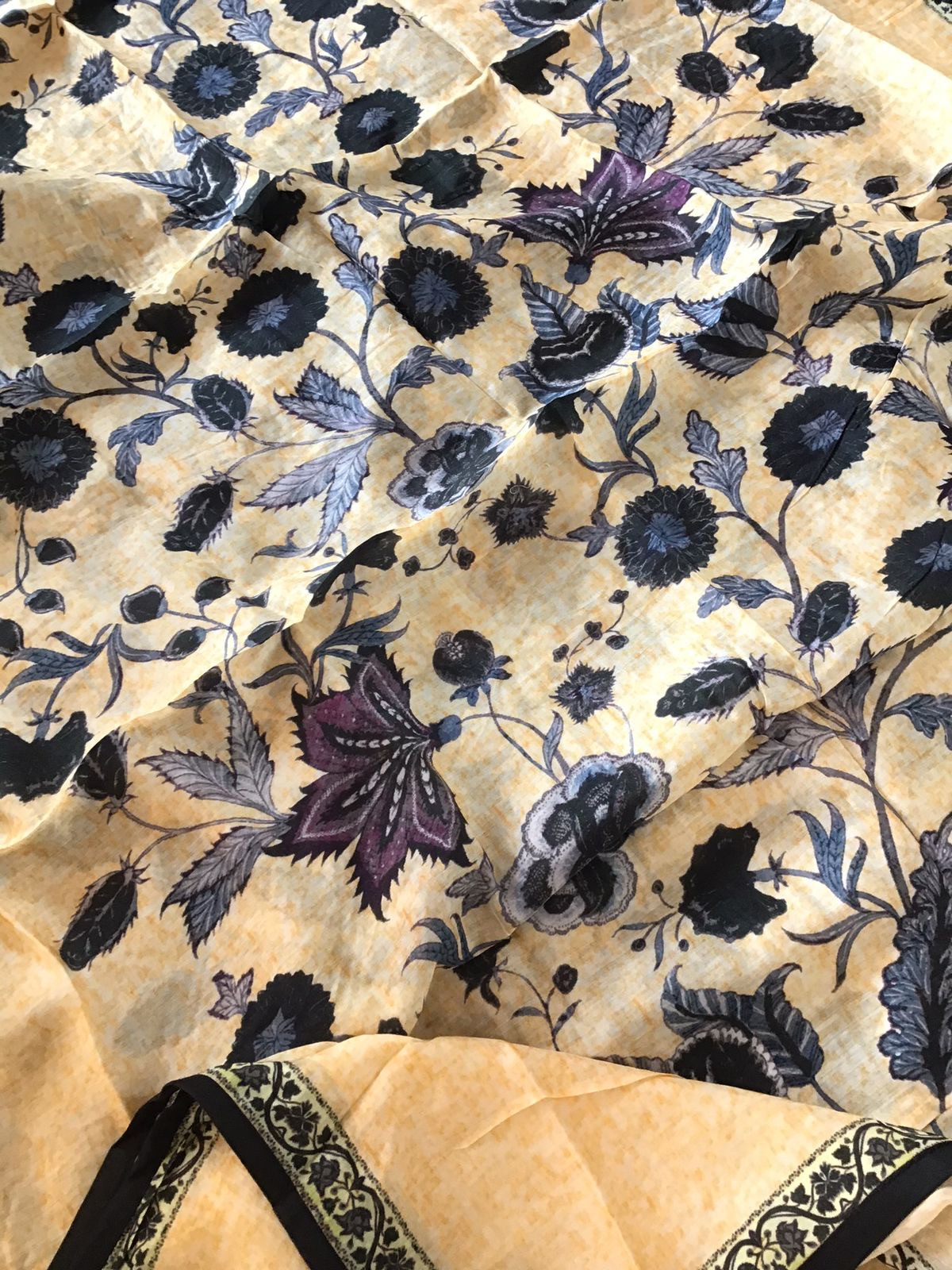 Pure Cotton Silk Embroidered Suit - Grey