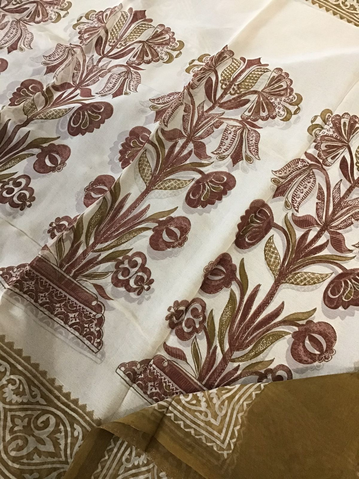 Pure Cotton Printed Suit - Mustard Yellow