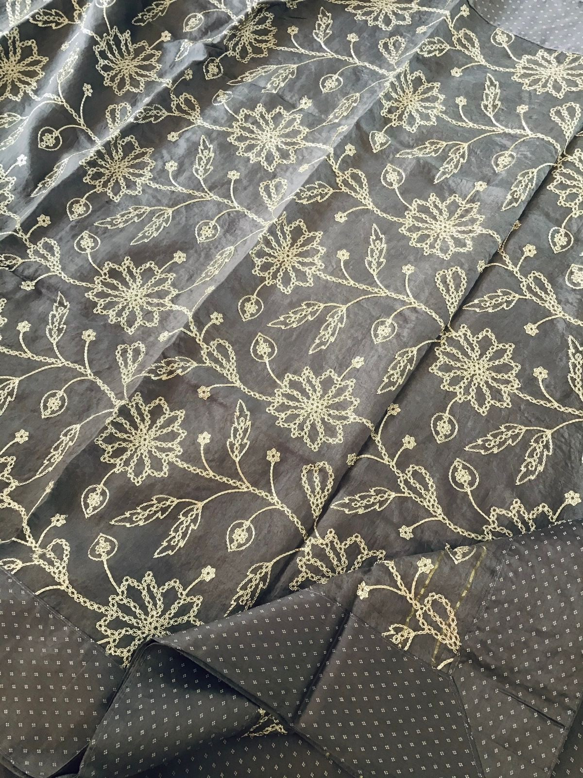 Soft Jaam Cotton Printed Embroidered Suit - Grey