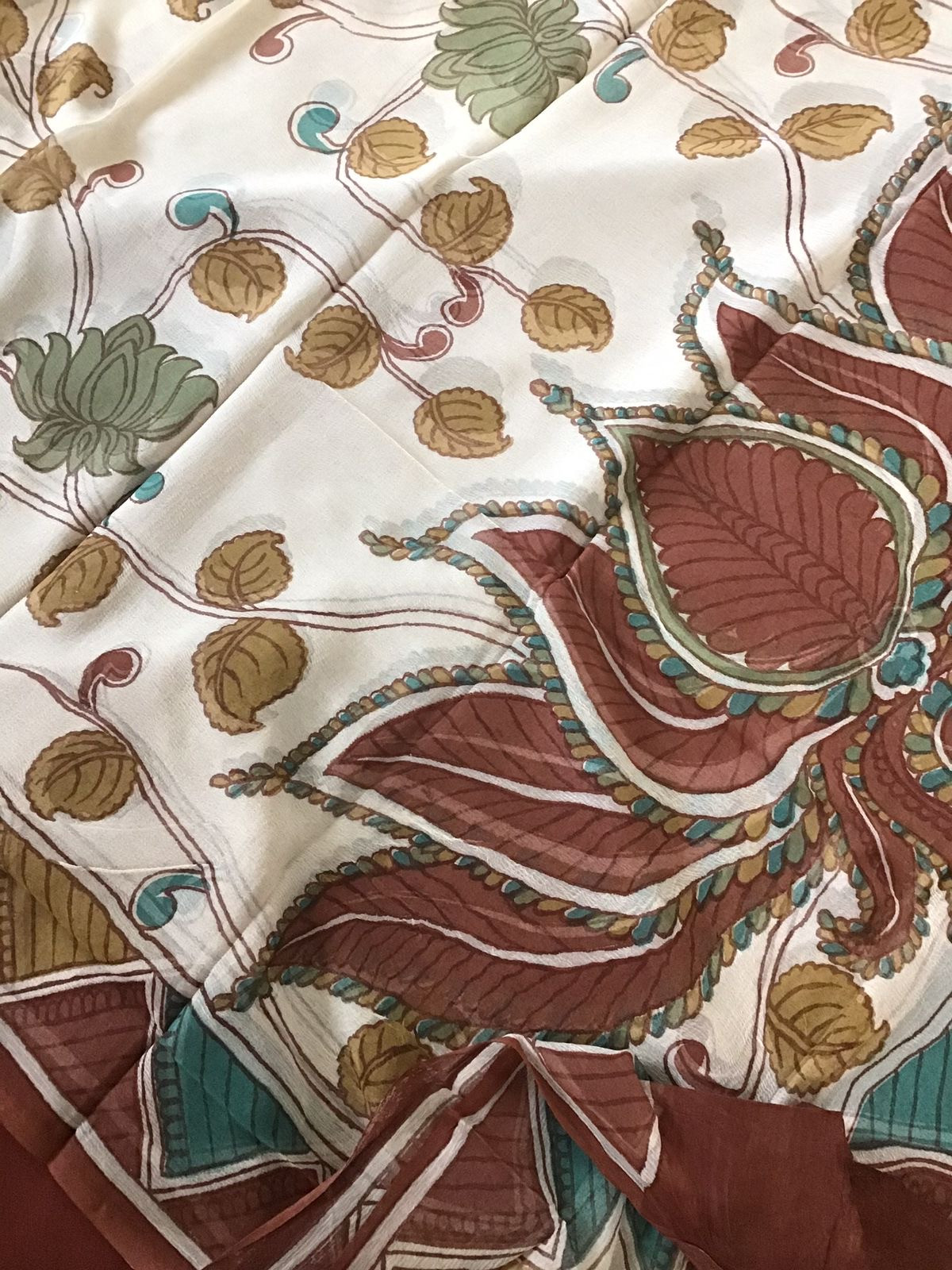 Pure Cotton Printed Suit - Brown