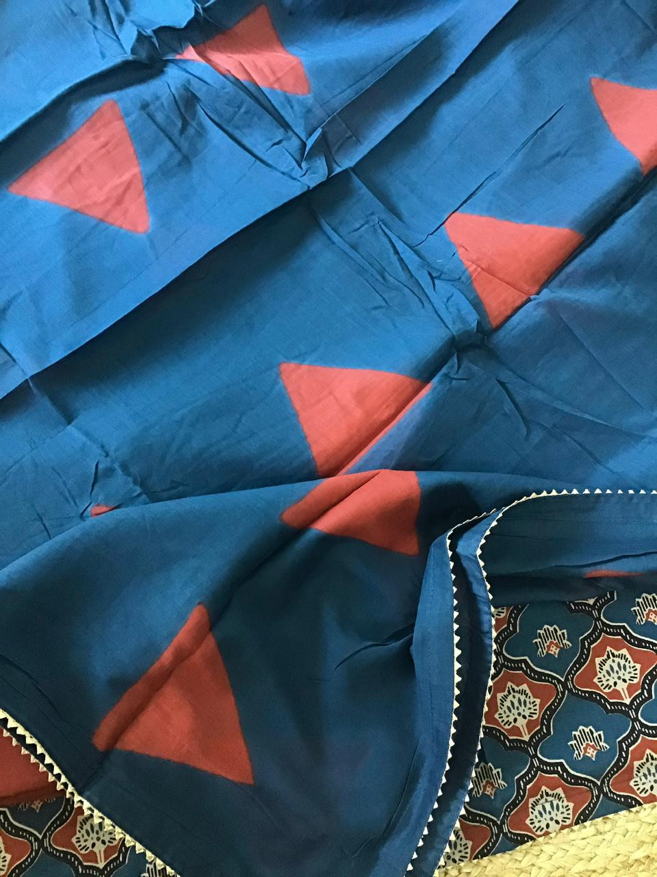 Pure Fine Cotton Printed Suit - Blue