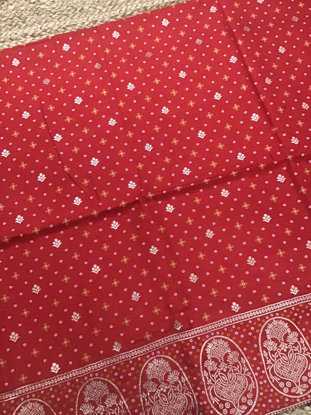 Soft Upada Silk Banarasi Weaved Suit - Red