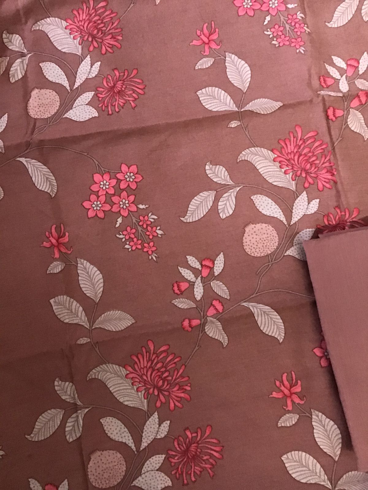 Soft Malai Chanderi Printed Suit - Brown
