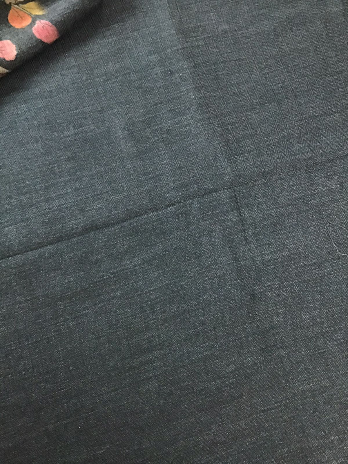 Pure Woollen Basbara Cotton Silk Printed Suit - Greyish Black