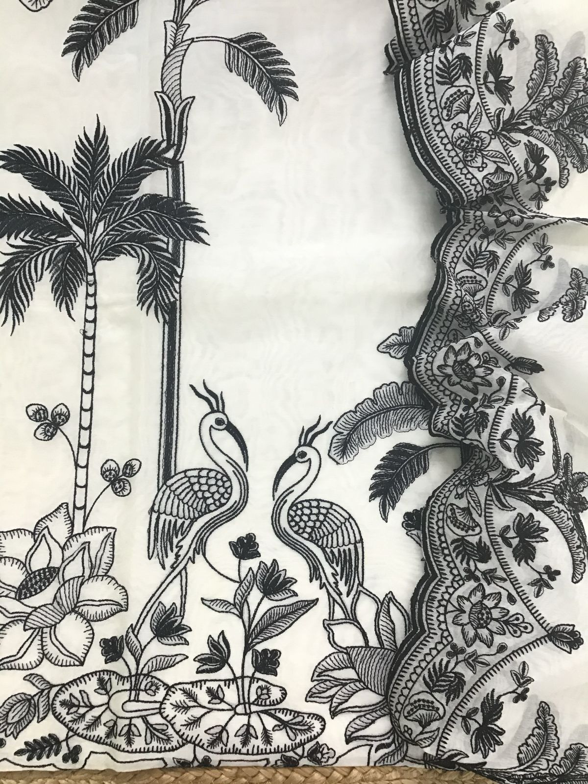 Pure Chanderi Embroidered Suit - Off White