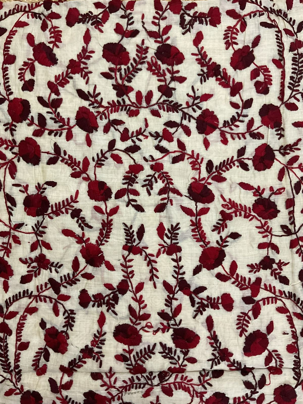 Soft Chanderi Embroidered Only Kurta Fabric - Beige