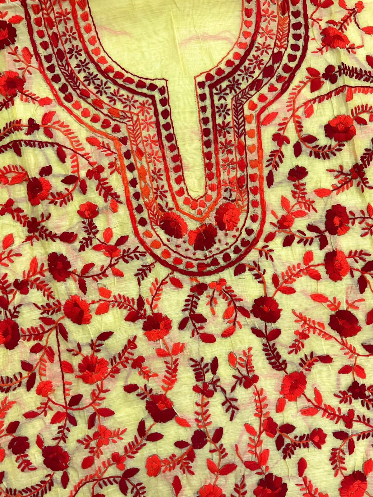 Soft Chanderi Embroidered Only Kurta Fabric - Beige