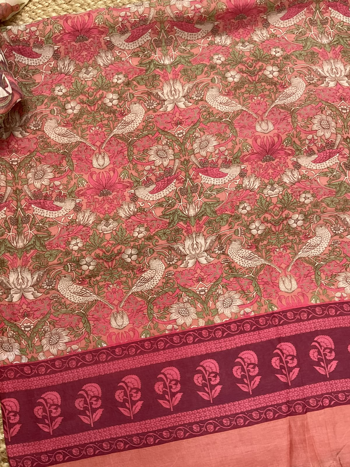 Pure Mul Chanderi Printed Suit - Pink