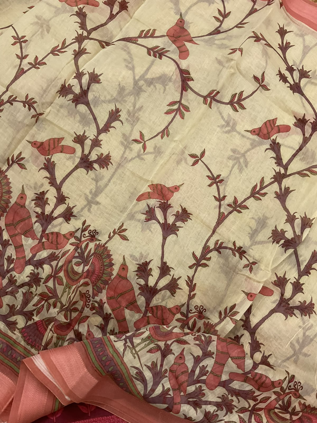 Pure Mul Chanderi Printed Suit - Pink