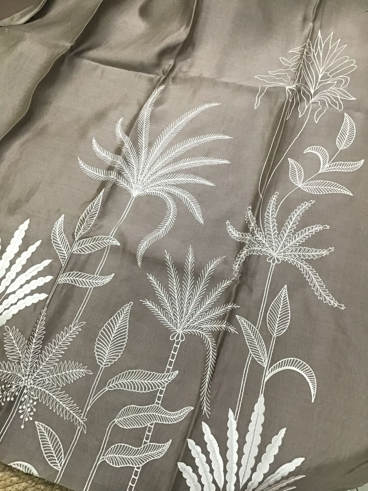 Pure Chanderi Embroidered Suit - Brown