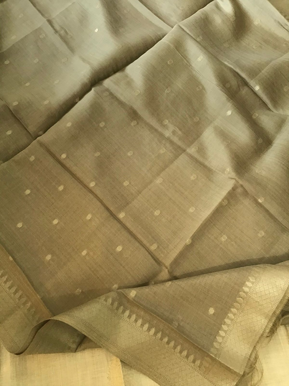 Soft Chanderi Banarasi Weaved Suit - Beige