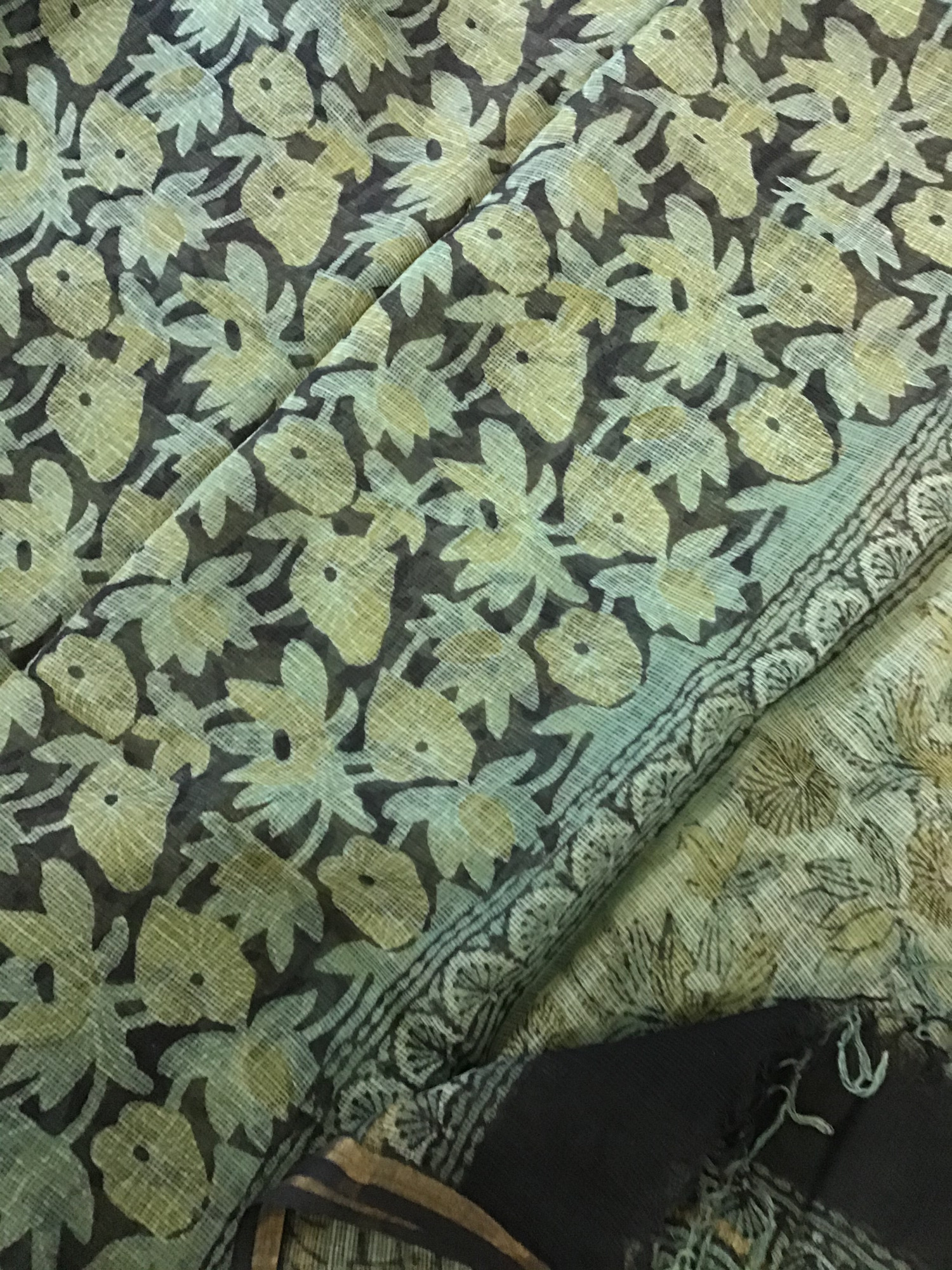 Pure Cotton Printed Suit - Green