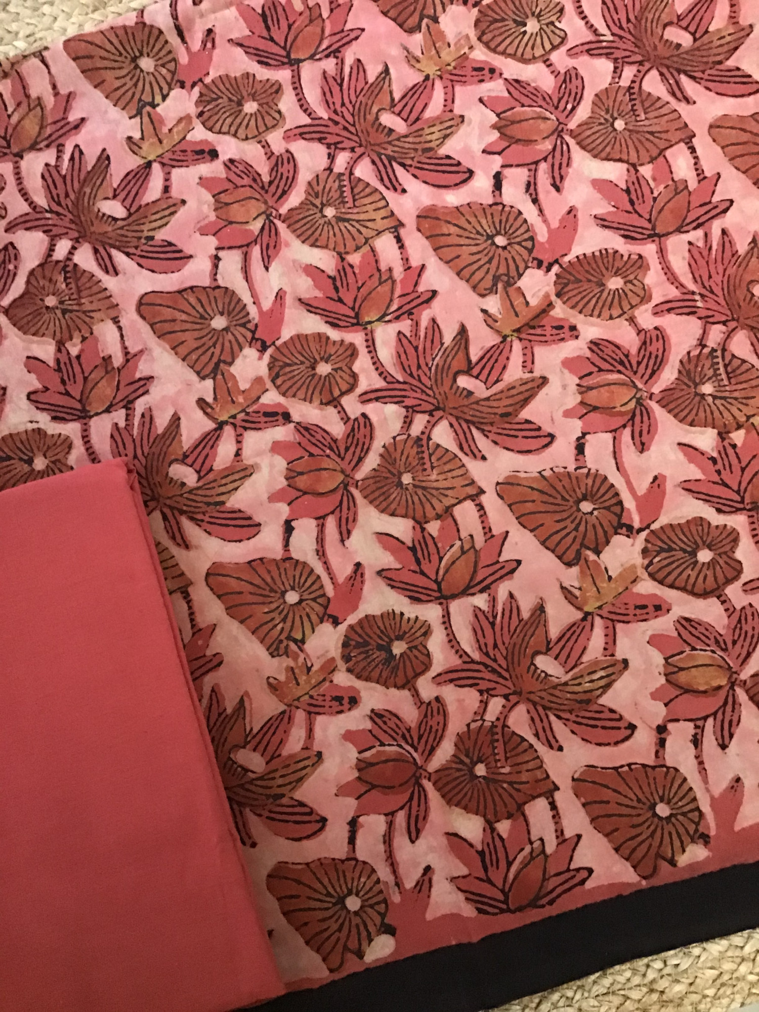 Pure Cotton Printed Suit - Red