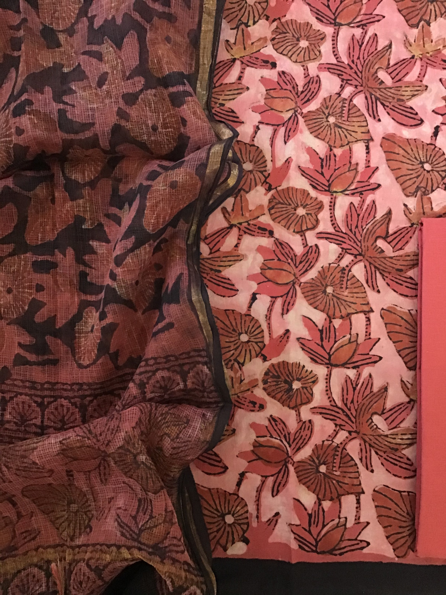 Pure Cotton Printed Suit - Red