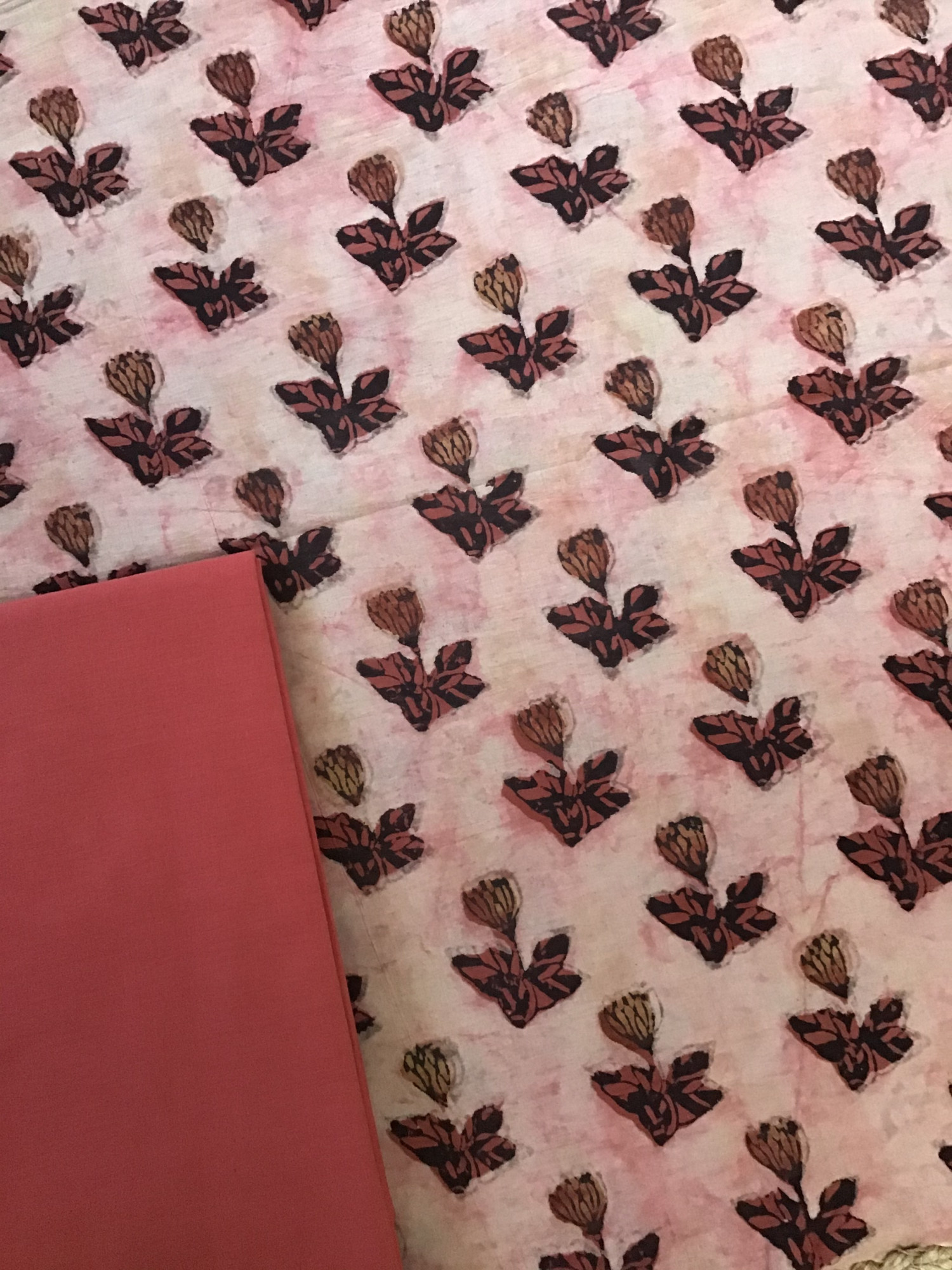 Pure Cotton Printed Suit - Red