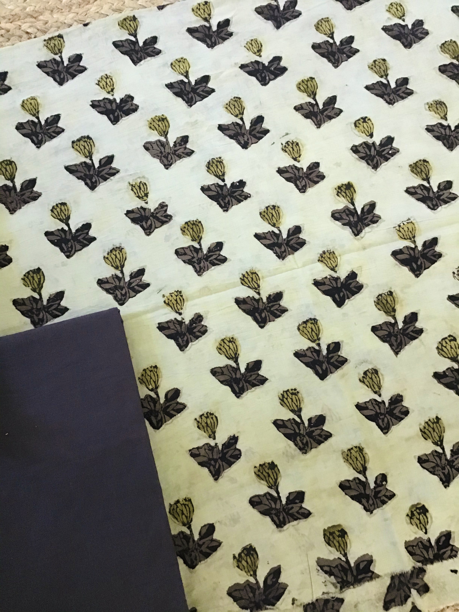 Pure Cotton Printed Suit - Brown