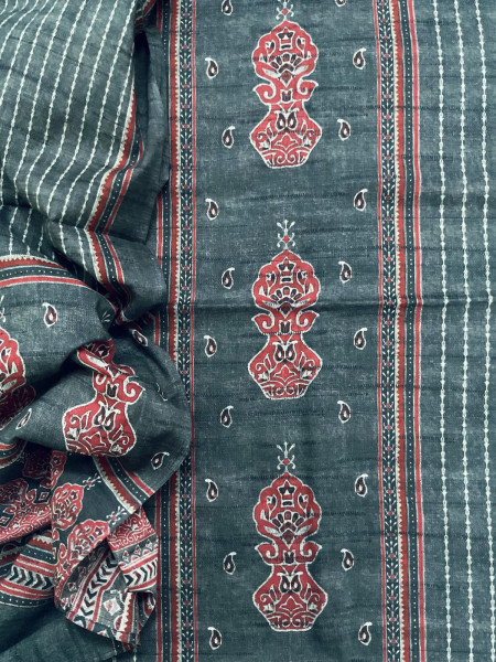 Image of Pure Lawn Cotton Printed Suit - Grey
