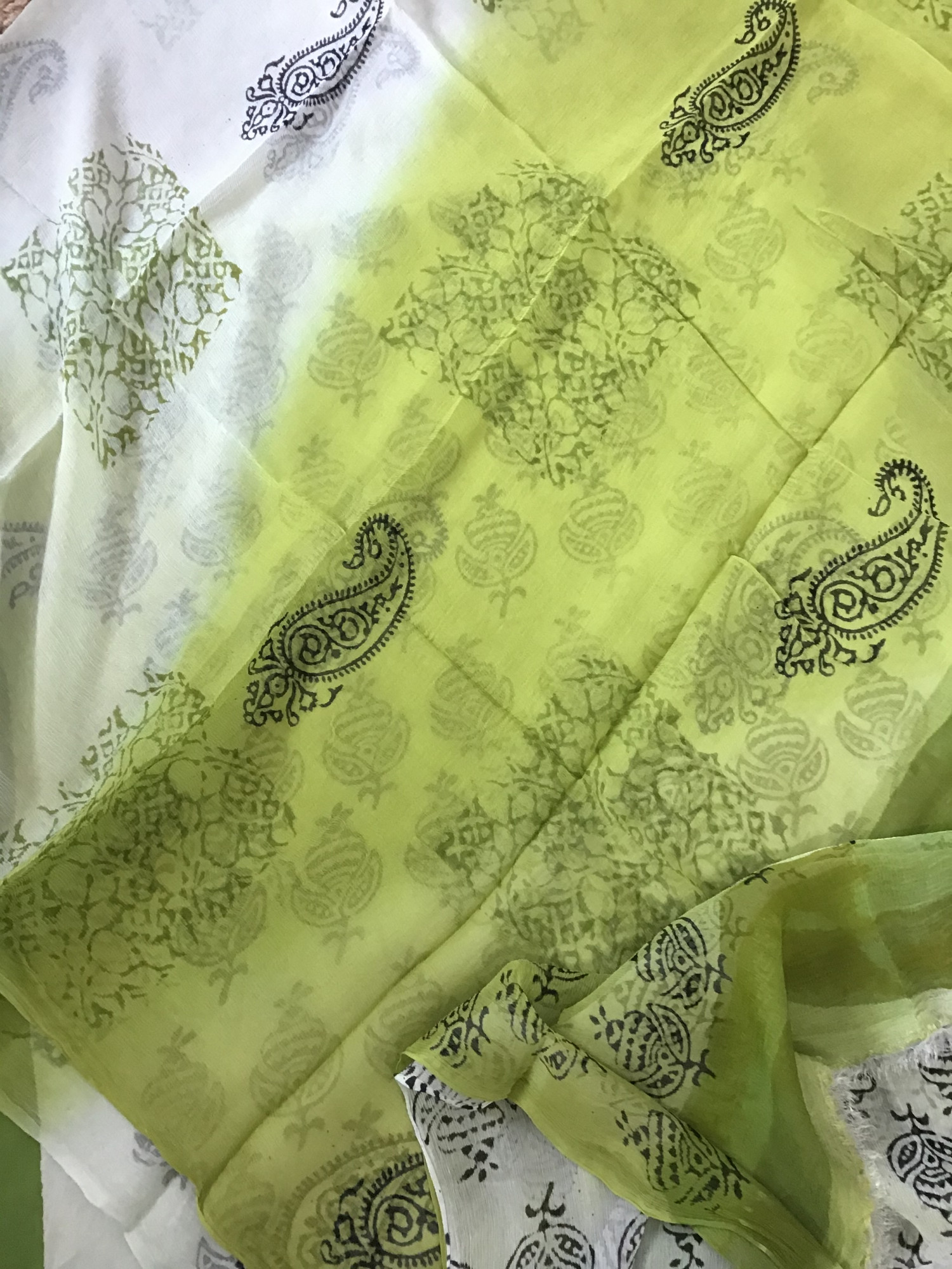 Pure Cotton Printed Suit - White