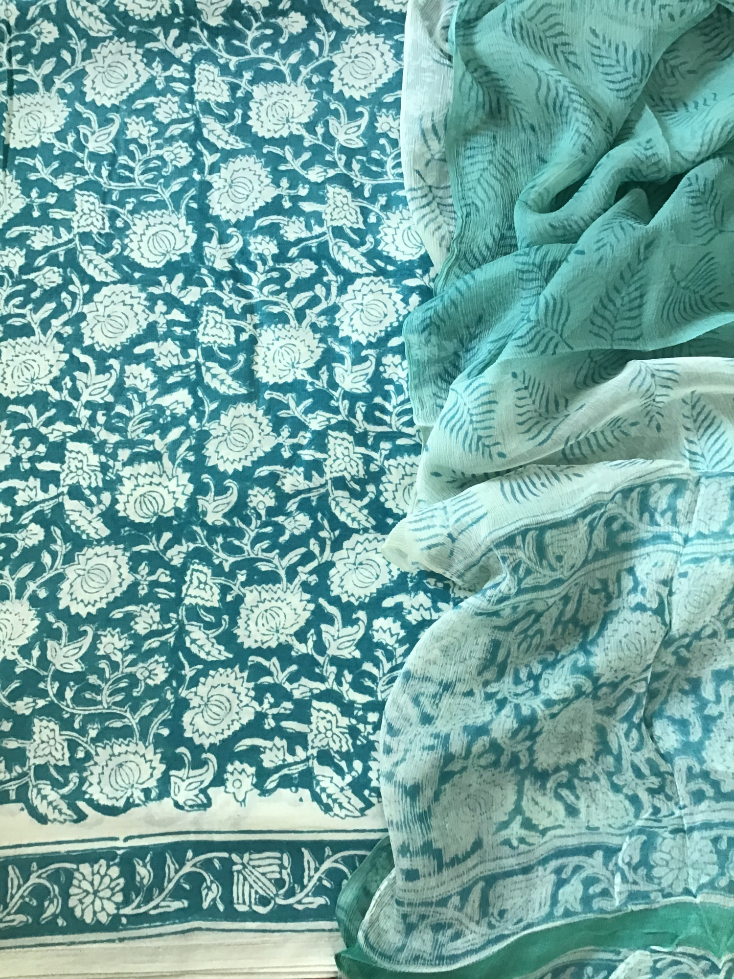 Pure Cotton Printed Suit - Blue