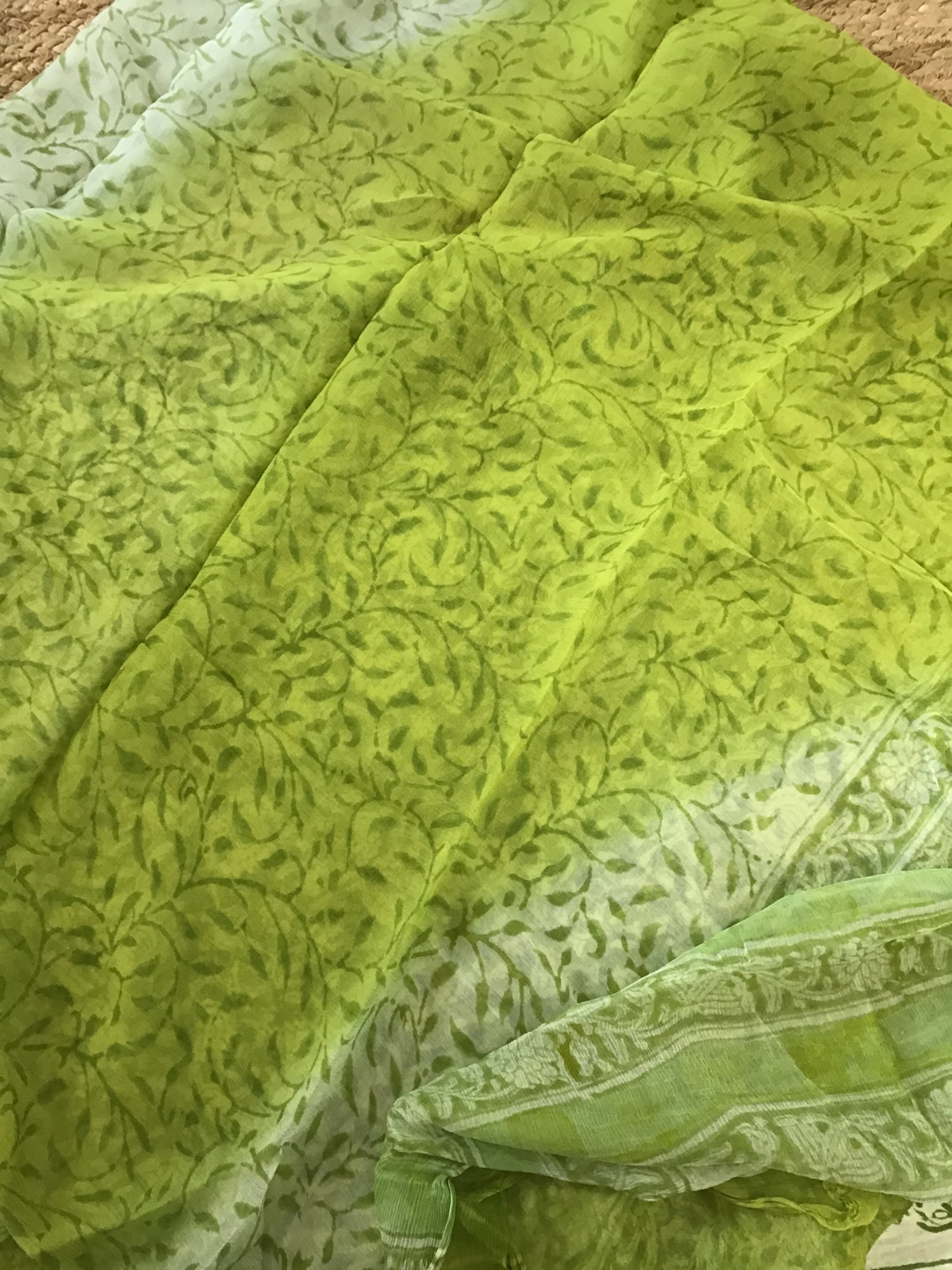 Pure Cotton Printed Suit - Green