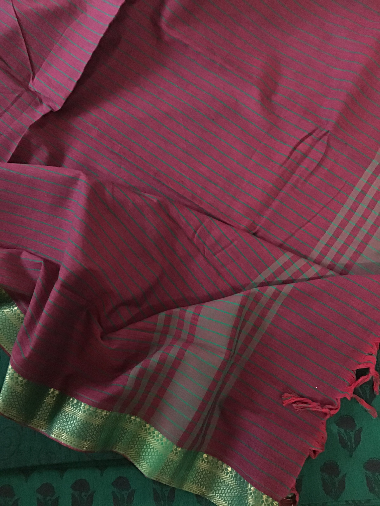 Pure Mangalgiri Cotton Printed Suit - Green