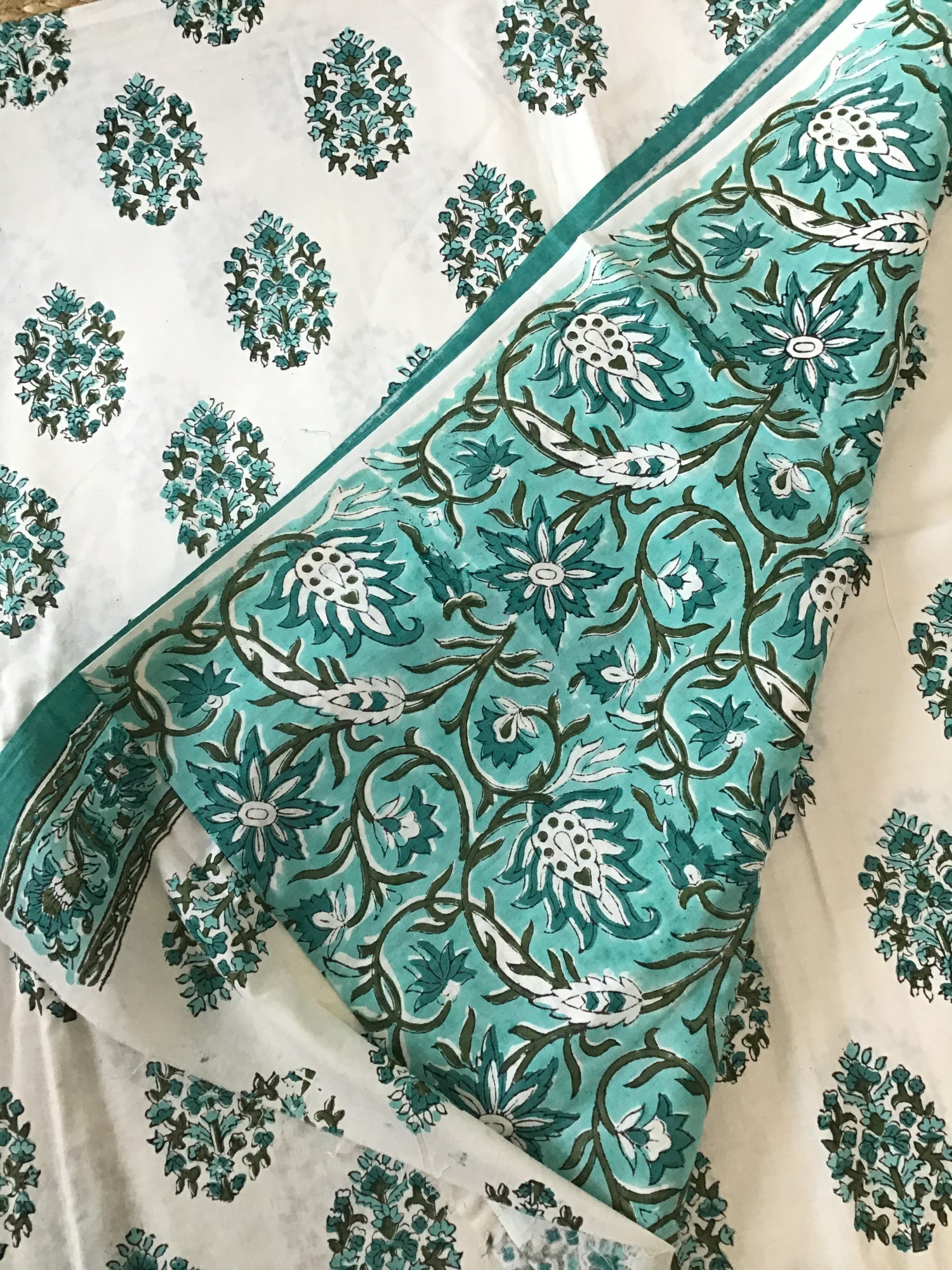 Pure Cotton Printed Suit - White