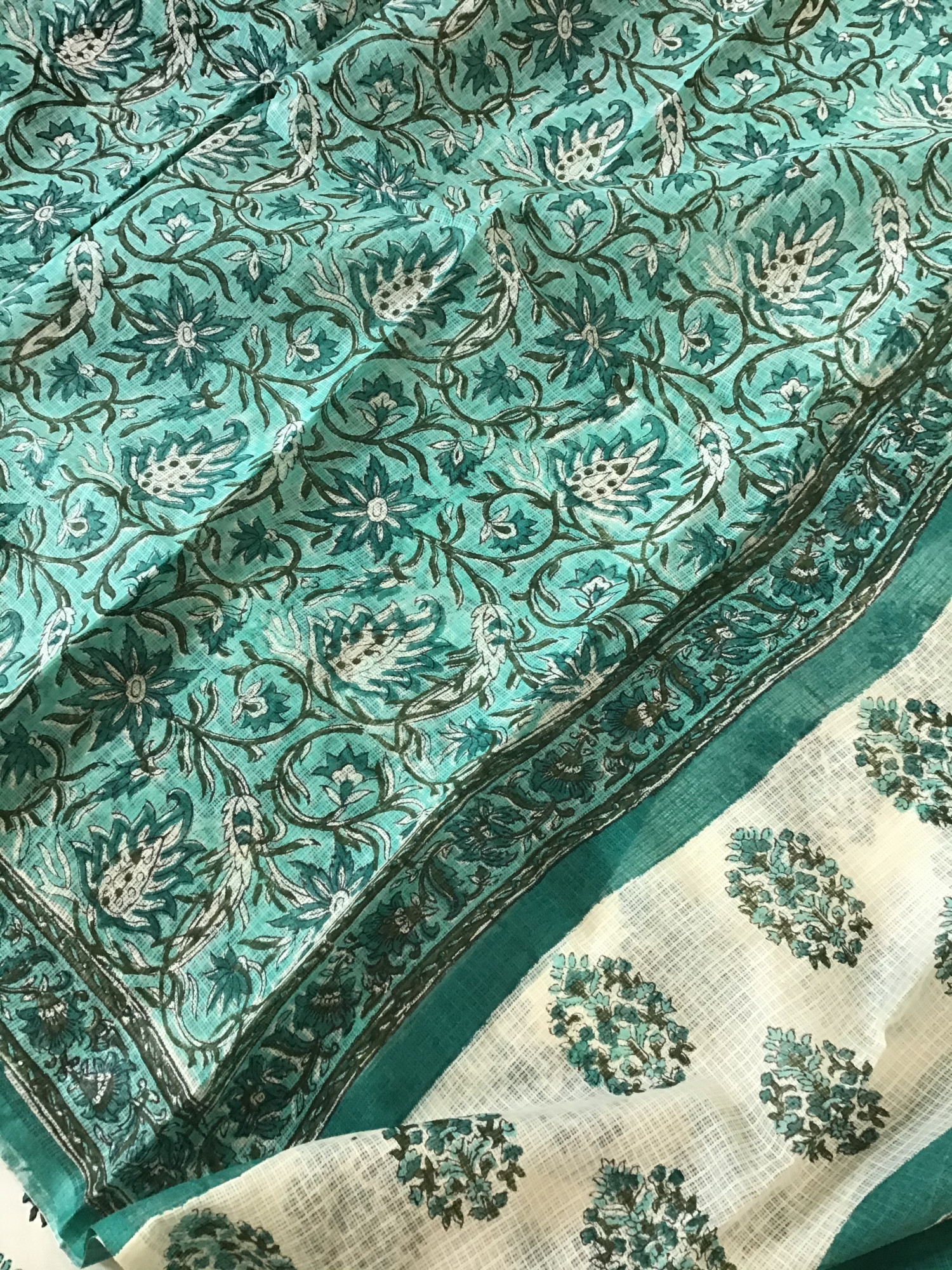 Pure Cotton Printed Suit - White