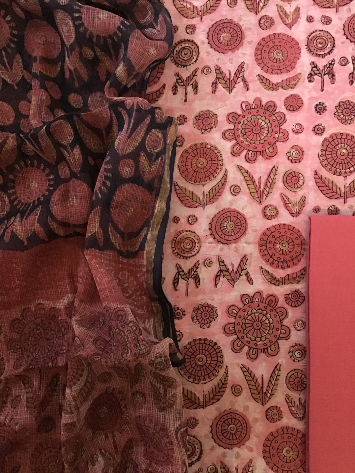 Pure Cotton Printed Suit - Red