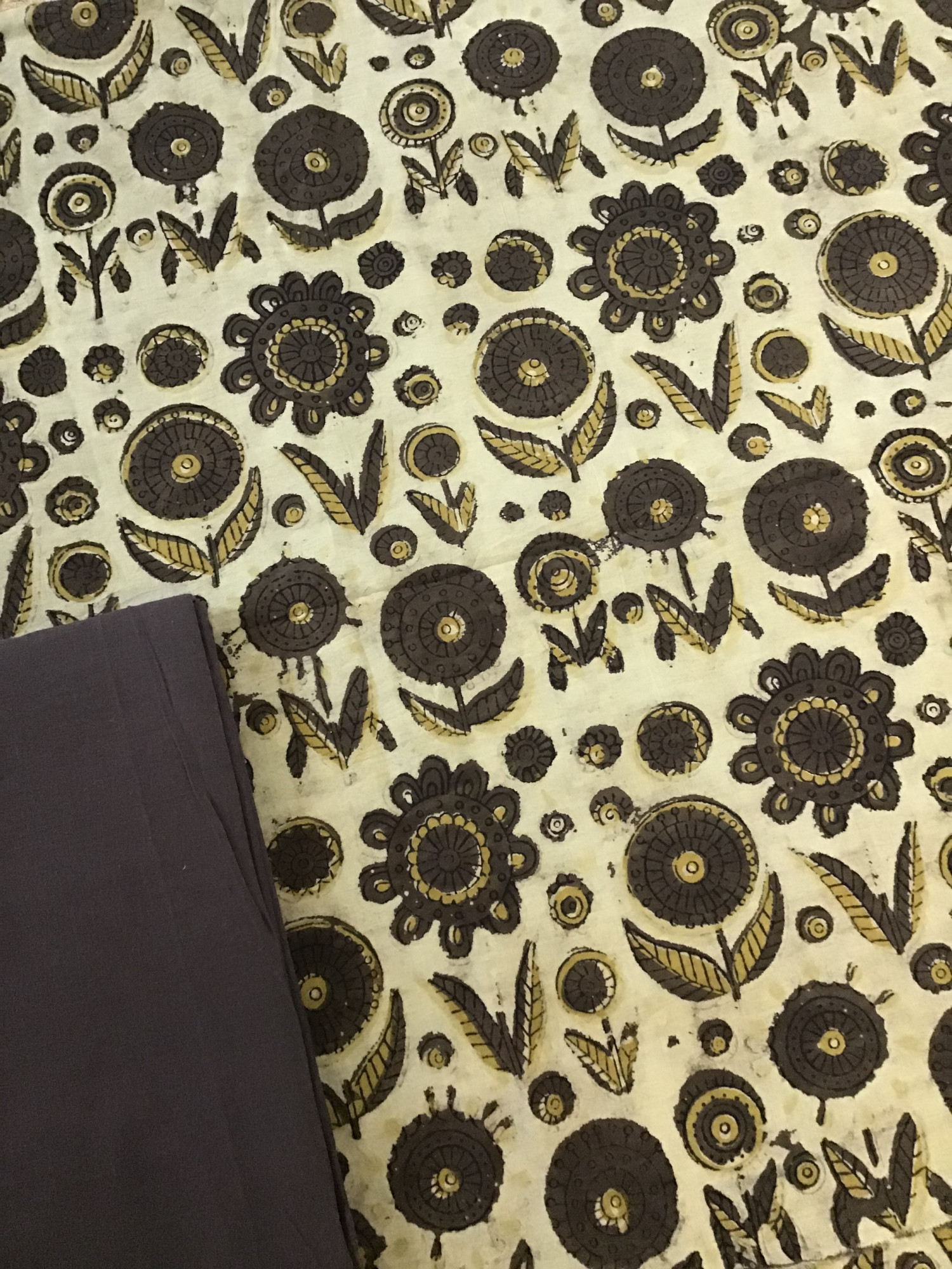 Pure Cotton Printed Suit - Brown