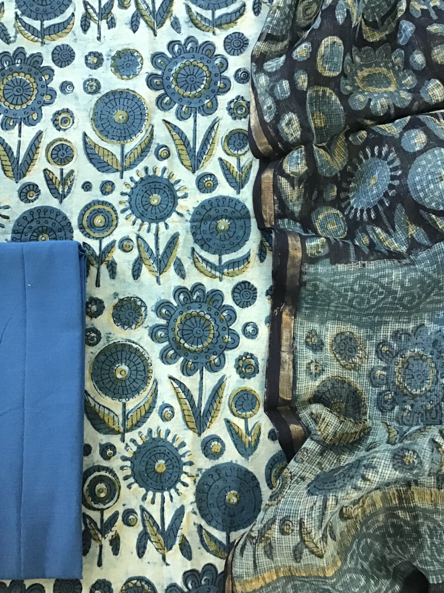 Pure Cotton Printed Suit - Blue