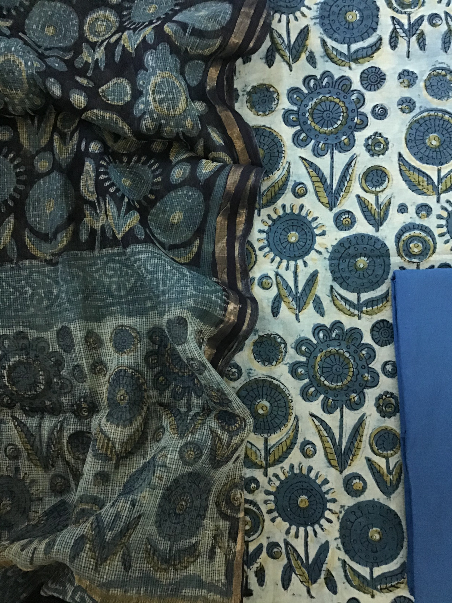 Pure Cotton Printed Suit - Blue