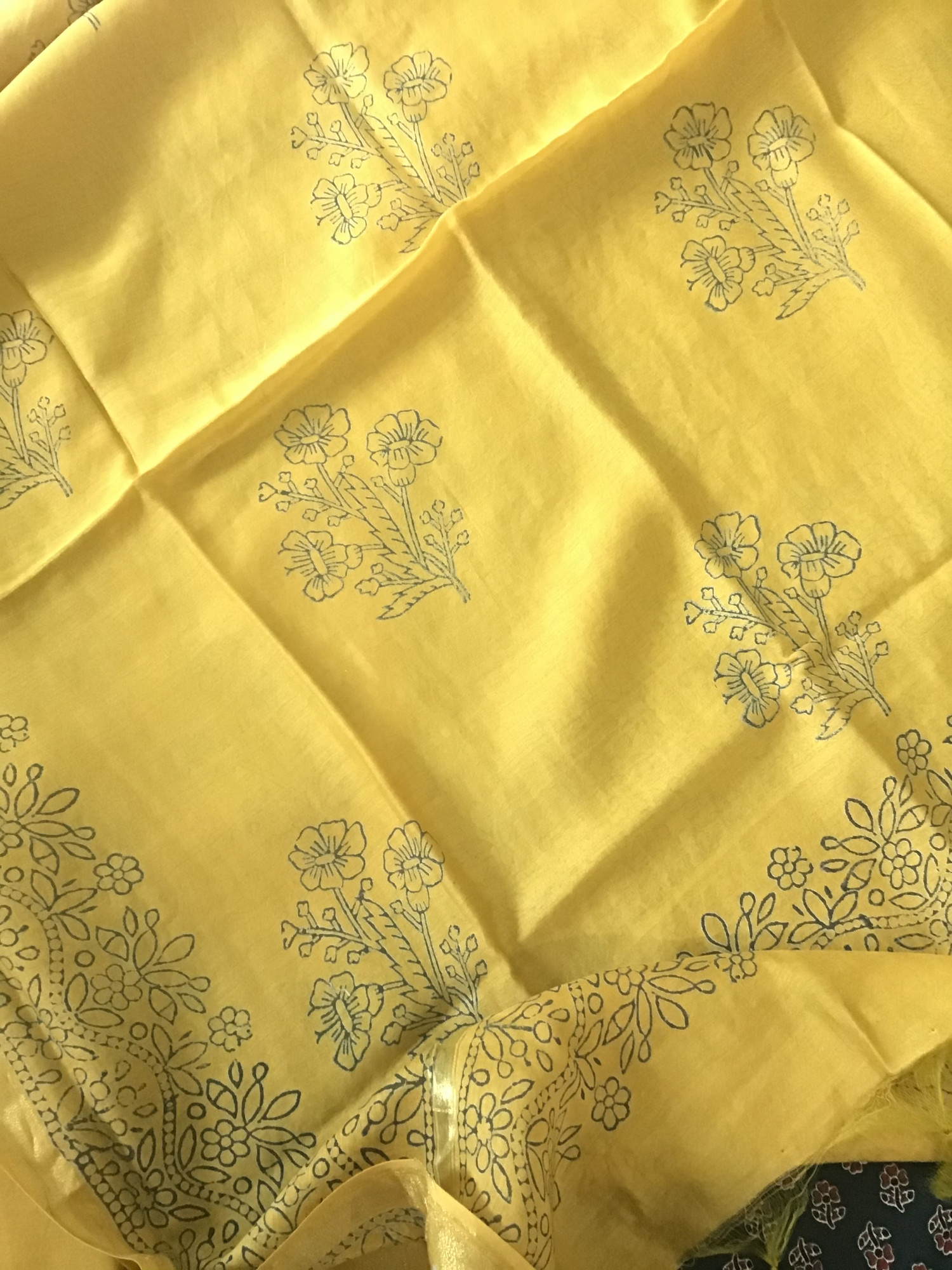 Pure Cotton Printed Embroidered Suit - Green