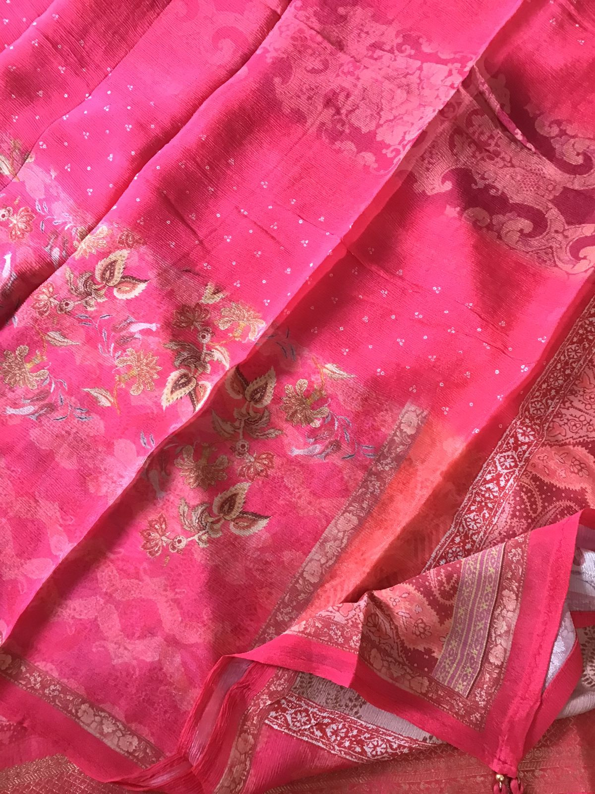 Pure Upada Silk Printed Banarasi Weaved Suit - Pink