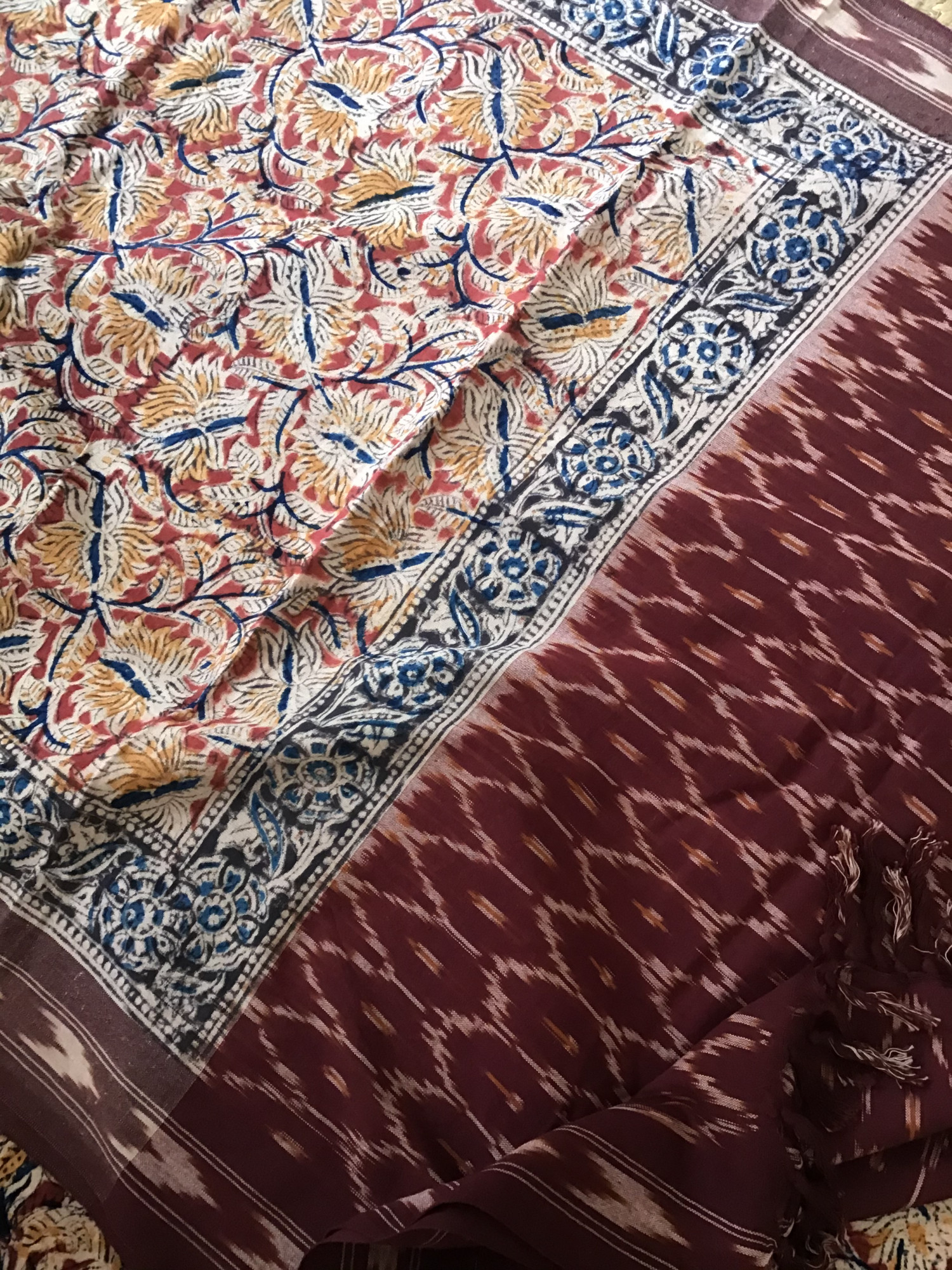 Pure Cotton Printed Embroidered Suit -Maroon