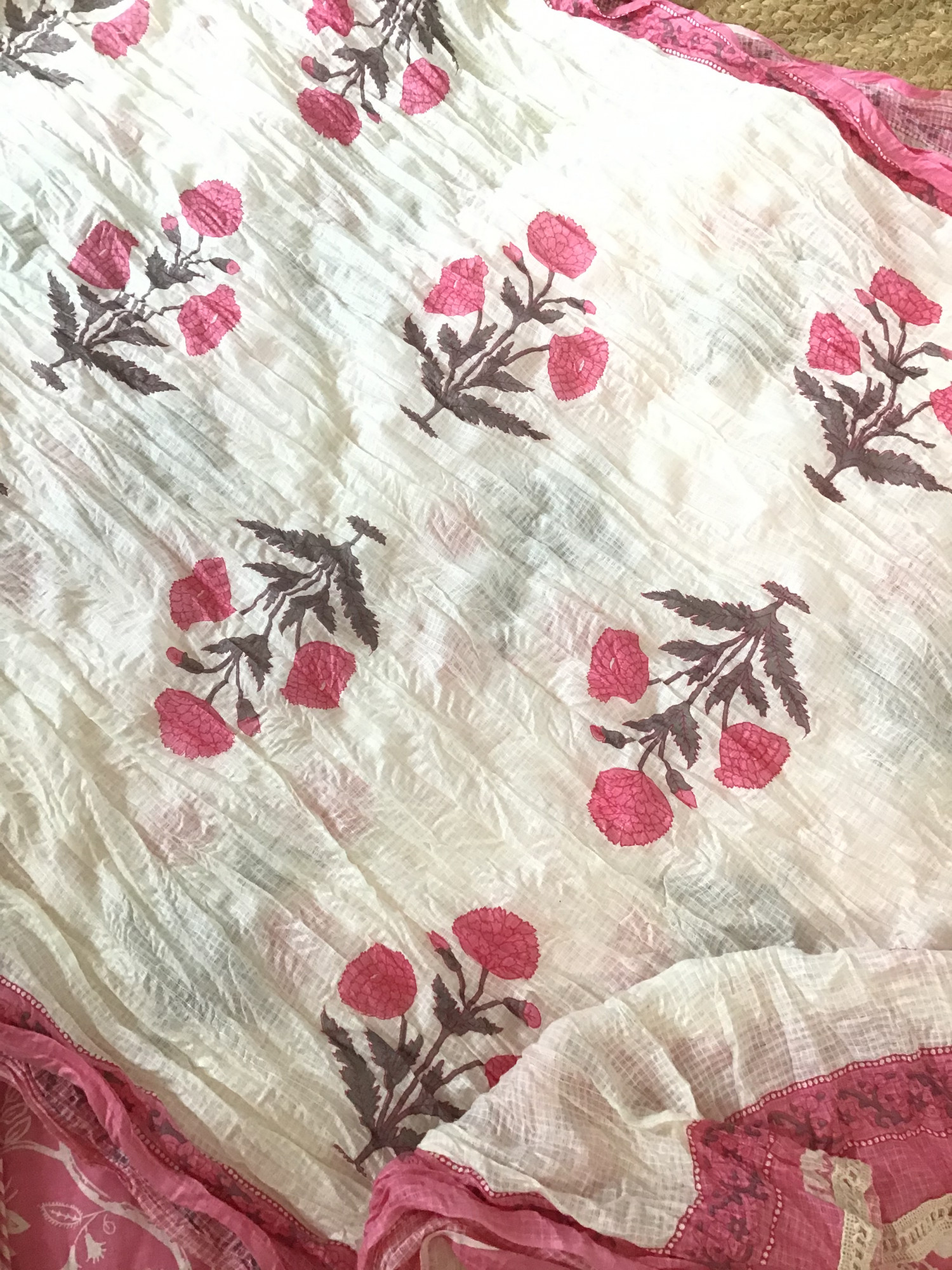 Pure Cotton Printed Embroidered Suit - Pink