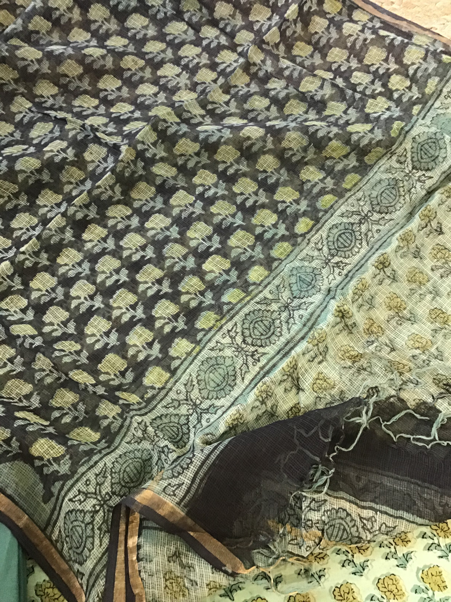 Pure Cotton Printed Suit - Green