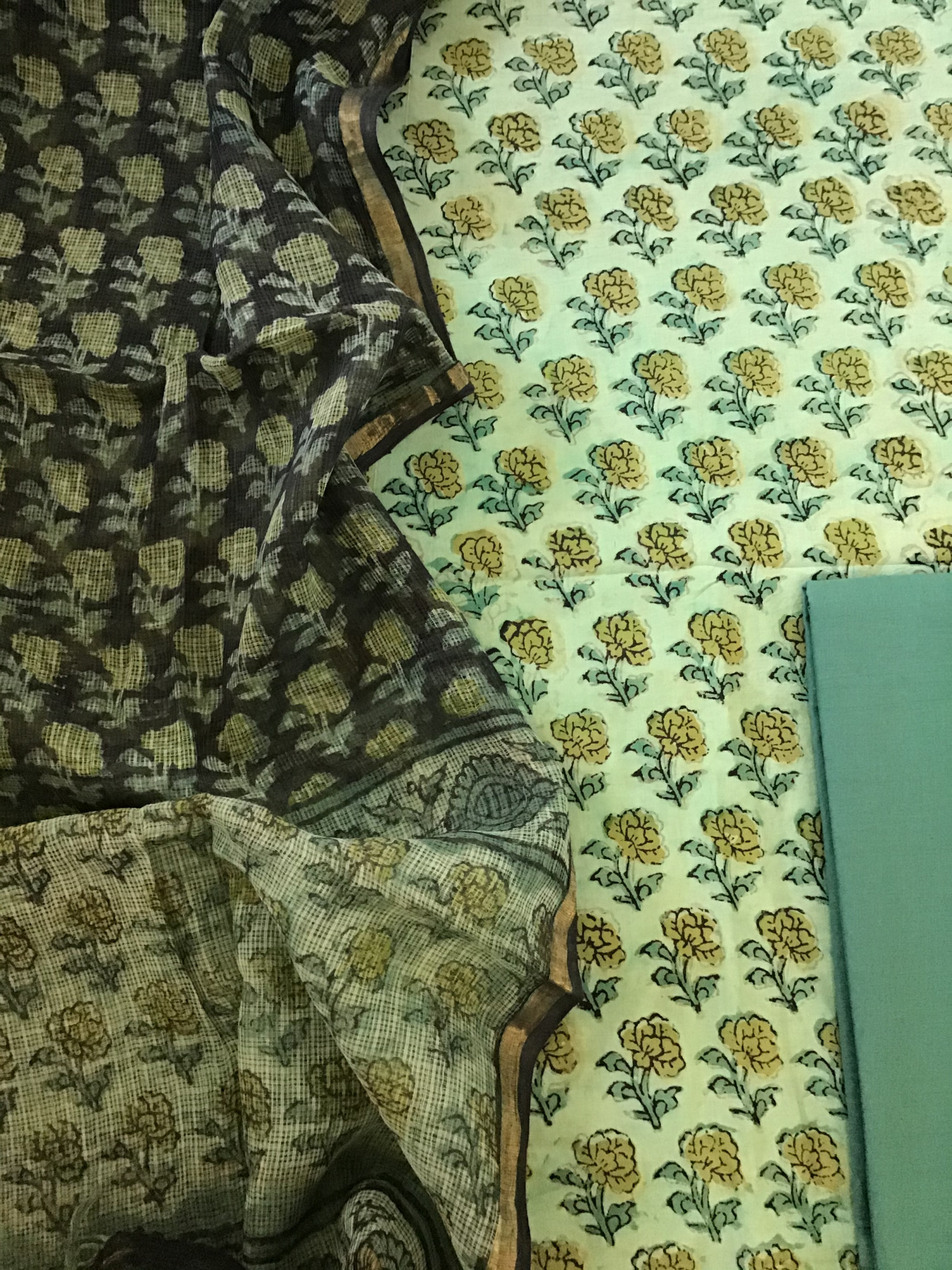 Pure Cotton Printed Suit - Green