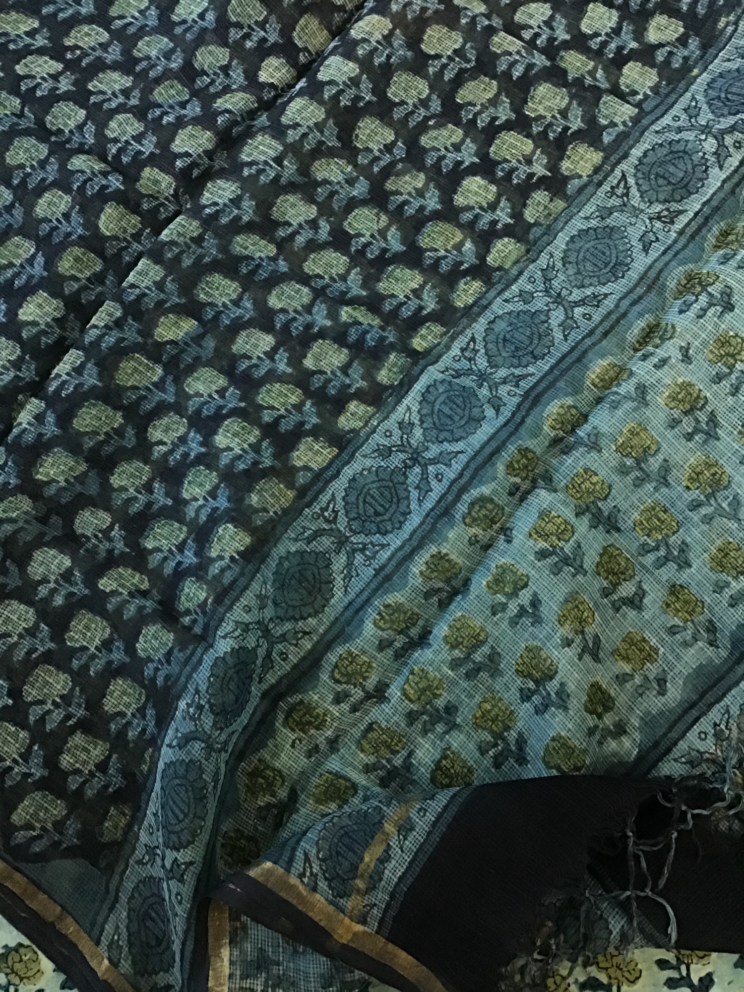 Pure Cotton Printed Suit - Blue