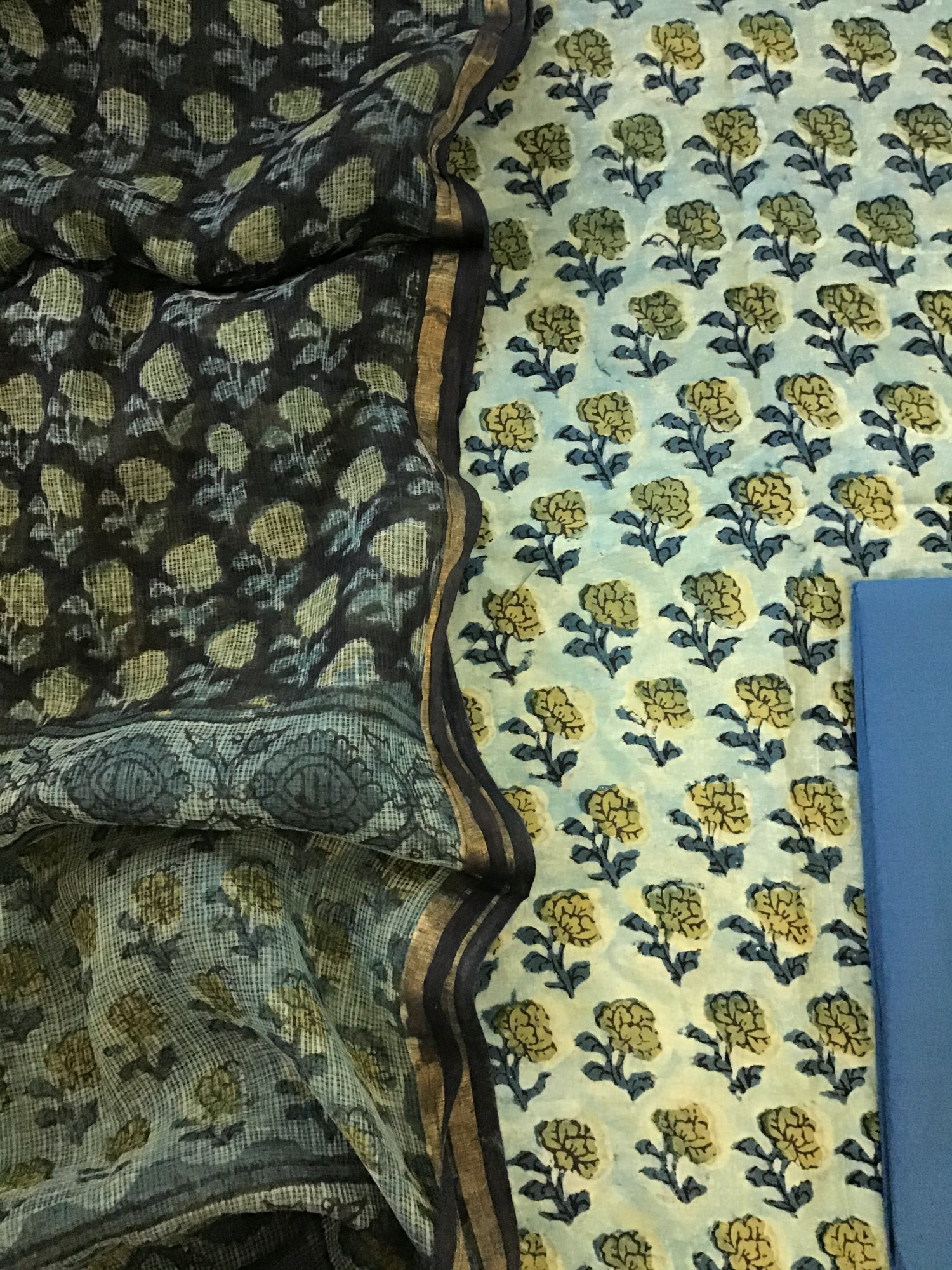 Pure Cotton Printed Suit - Blue