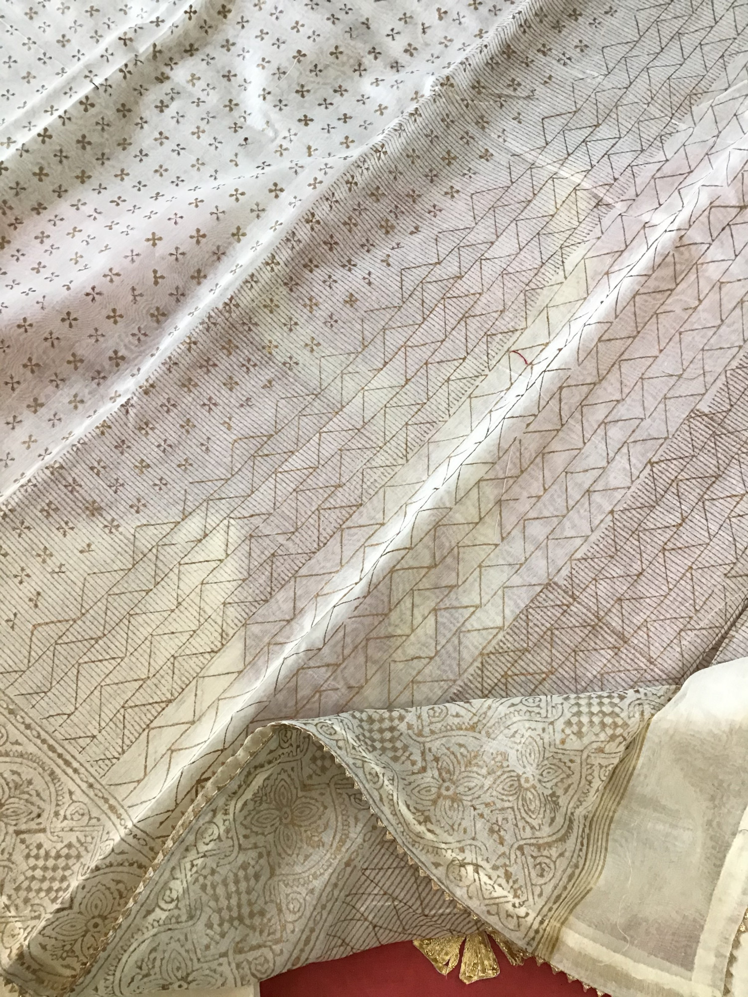 Soft Chanderi Embroidered Suit - Peach